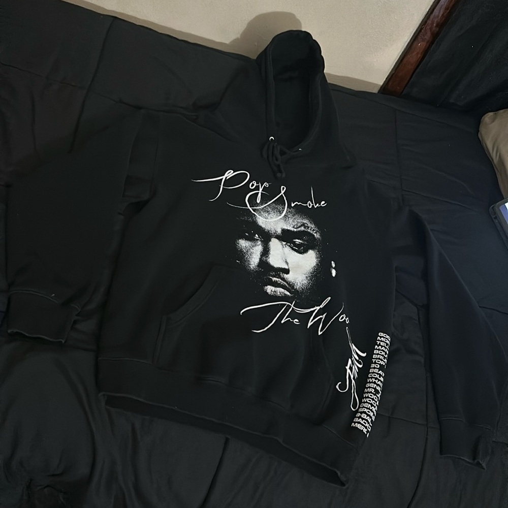Vlone X Pop Smoke The WOO Album hoodie BLACK size men’s medium